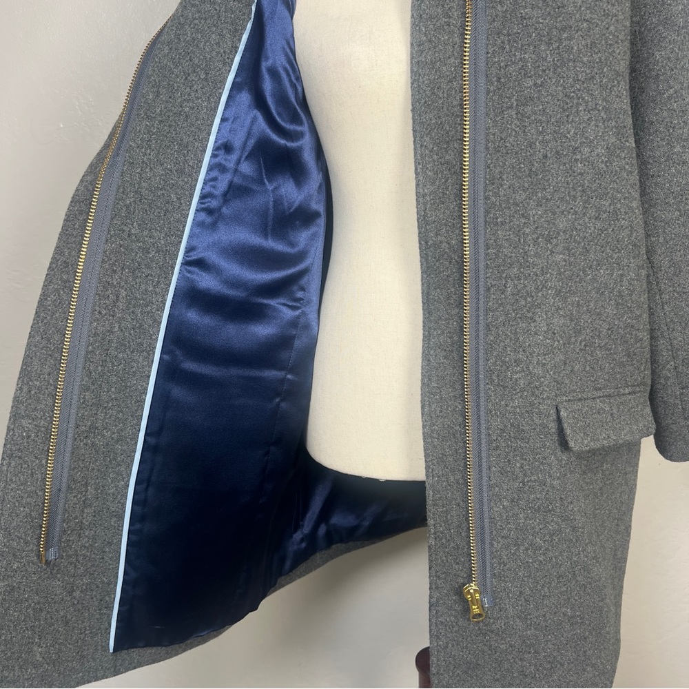 J.CREW Women Size 8P Heather Gray Toscana Coat Italian Stadium-cloth Wool‎ Blend - Picture 12 of 14